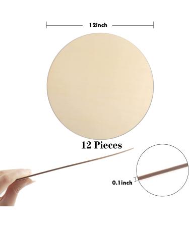 12Pcs 12 Inch Unfinished Wood Circles for Crafts - DIY Wooden Rounds for Door Hanger, Sign, Painting, Christmas Decor - Buy Online on SooperMarket.com