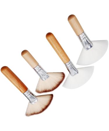 FRCOLOR 4pcs Fluffy Makeup Brushes Set - Soft Short Handle Fan Brushes for Facials & Makeup Tools - Assorted Colors - Buy Online on SooperMarket.com