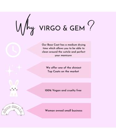 Virgo & Gem 15ml Dip Powder Set - Base Coat Top Coat Activator & Brush Saver | International Shipping - Buy Online on SooperMarket.com