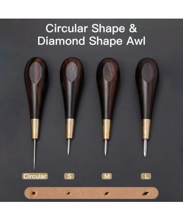 WUTA Diamond Stitching Awl with Ebony Blackwood Handle - Leather Craft Sewing Tool DIY Stitcher Taper 3mm - Handmade Sewing Kit (1pc) - Buy Online on SooperMarket.com