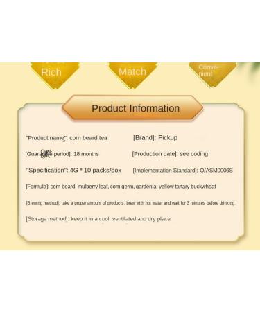 Zercumm Corn Silk Tea Maize Germ Health-Enhancing Herbal Tea Herbal Tea Bagged Tea 4G * 10/Box - Buy Online on SooperMarket.com