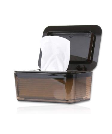 Jitnetiy Removable Wipes Dispenser Large Wipes Case Holder Container Keeps Wipes Fresh (Dark Brown)