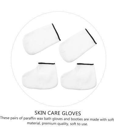 minkissy 2 Pairs Hand and Foot Mask Foot Calluses Remover Wax Tools Wax Liner for Hands Paraffin Wax Bath Gloves Paraffin Wax for Hands Thickened Gloves White Knitted Fabric Boots Manicure - Buy Online on SooperMarket.com