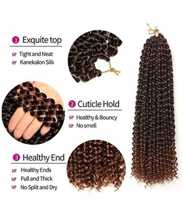 Passion Twist Hair - 7 Packs 18-Inch Water Shaft Bohemian Crochet Extensions (T1B-30#) | YDDM Authentic Hair - Buy Online on SooperMarket.com
