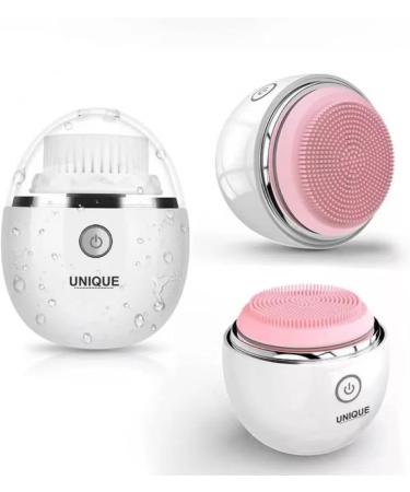 Vibrating Facial Cleansing Brush - 3-in-1 Electric Exfoliating Massager for Deep Cleaning | Waterproof & Rechargeable - White - Buy Online on SooperMarket.com