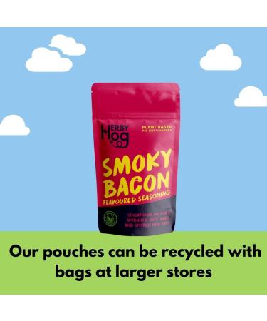Bacon Seasoning - Smoky - 10 x 60g BULK BUY - Plant Based Vegan Friendly - 12 Servings per pack - Resealable Packet - Made in the UK by Herby Hog - Buy Online on SooperMarket.com