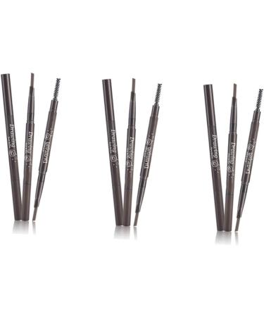 Beavorty 3pcs 2 1 rotate eyebrow pencil eyebrow pencils eyebrow filler brow brush Coffee eyebrow pencil - Buy Online on SooperMarket.com