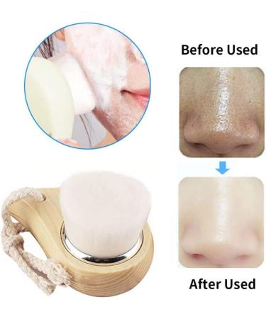 Facial Cleanser Brush with Wood Handle Cleansing Soft Bristle Face Care Clean Tool for Women Men Soft Bristle Face Cleansing - Buy Online on SooperMarket.com