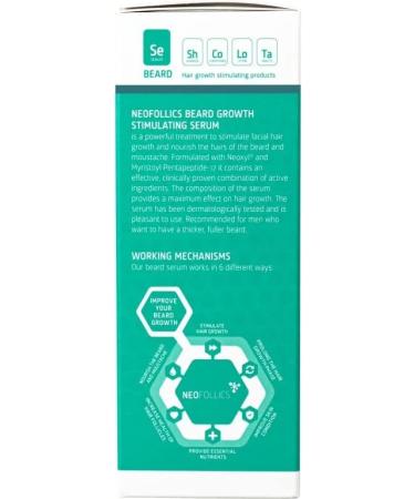 Neofollics Beard Growth Stimulant Serum - Scientifically Proven Natural Ingredients - 45ml - 1-2 Months Supply - Buy Online on SooperMarket.com