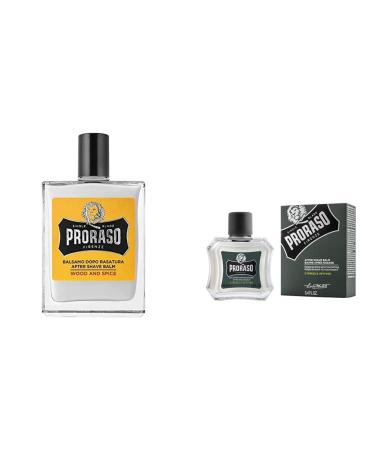 Proraso After Shave Balm Cypress & Vetyver 100 ml & Wood and Spice After Shave Balm 100 ml Bundle with Wood and Spice Balm