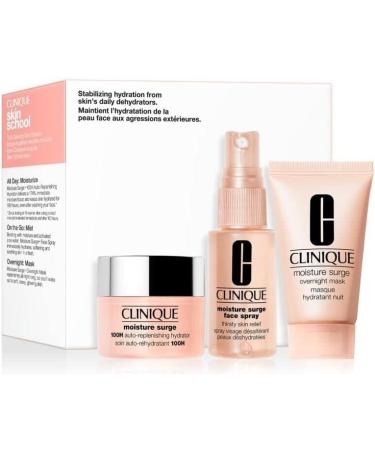Clinique Moisture Surge Skincare Set 100H Auto-Replenishing Hydrator 15 ml + Face Spray Thirsty Skin Relief 30 ml + Overnight Mask 30 ml - Buy Online on SooperMarket.com