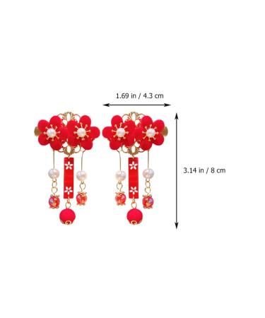 KALLORY Baby Hair Accessories: Tassel & Kimono Flower Hair Clip Set - Girl Hair Clips in Chinese Ancient Style (1 Pair) - Buy Online on SooperMarket.com