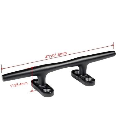 MIZUGIWA 4 Inch Boat Cleat Marine 316 Stainless Steel Open Base Deck Cleat Black - Set of 2 - Buy Online on SooperMarket.com