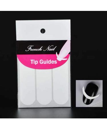 240Pcs French Manicure Nail Art Stickers - Self-Adhesive Tips for Manicure Decoration, DIY Nail Art Tools with Moon Shape Design - White - Buy Online on SooperMarket.com