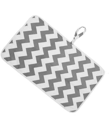 Nappy Changing Mat | Foldable Waterproof Diaper Pad for Home & Travel | Gray Waves Design | 60x35 cm - Buy Online on SooperMarket.com