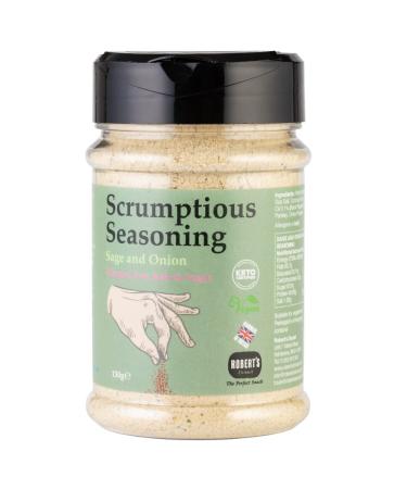 Scrumptious Seasoning 150g Pot - Available in Multiple Flavours - Allergen Free Keto & Vegan Sustainable and Handmade in Britain (Sage & Onion)