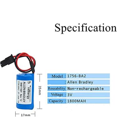 Pack of 15 - 3.0V 1800mAh 1756-BA2 PLC Battery Replacement for Allen Bradley 1756-BA2 BR2/3A-AB 1745-B1 - Non-Rechargeable International Shipping - Buy Online on SooperMarket.com