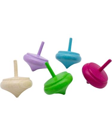 Buy GICO Onion Shape Wooden Spinning Top Set - 4 Pastel & 1 Natural - Perfect Kids' Toy | International Shipping Available - Buy Online on SooperMarket.com