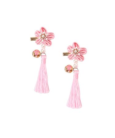 ibasenice 1 Pair Tassels Hairclips Hair Barrettes for Girls Hair Accessories for Girls Flower Hair Accessories Polymer Clay Cane Kids Hair Accessories Qipao Chinese Style Pair Clip Child
