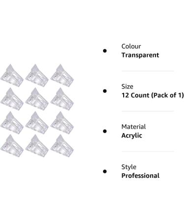 12Pcs Polygel Nail Clips for Quick Dual Form Acrylic Nail Extension - Buy Online on SooperMarket.com