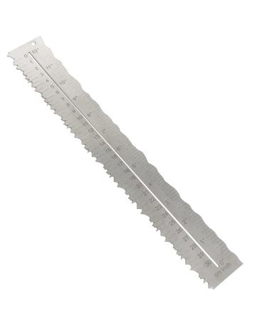 UPTTHOW Stainless Steel Metal Paper Tearing Ruler Craft Ruler for Cutting Paper to Wavy Line Jagged and Irregular Edges 12'' Measuring Tool for Engineering School Office Architect and Drawing-B Metal B
