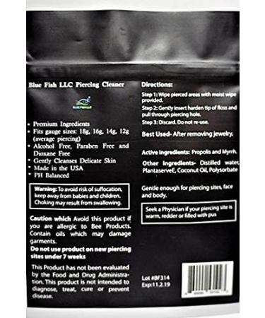 Piercing Site Cleaner Floss - USA-Made Aftercare for Ear, Belly, Nose, Nipple - Pack of 10 - Buy Online on SooperMarket.com