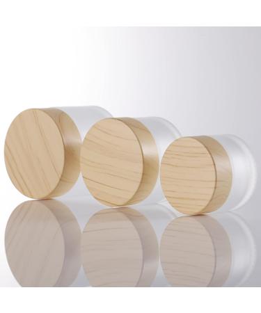 6 Pack Glass Jars with Wooden Lid - 15ml Cream Containers for Cosmetics Lip Balm & Lotions - Travel-Friendly Sample Jars - Buy Online on SooperMarket.com