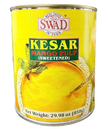(Pack of 2) Swad Kesar Mango Pulp Sweetened (850g) with Free Miras Trademark Measuring Spoon - Buy Online on SooperMarket.com