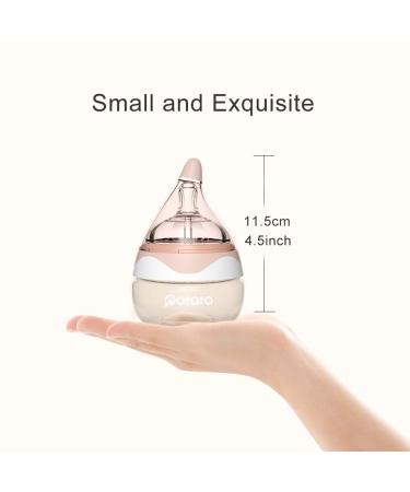 PPSU Anti Colic Newborn Baby Bottles - Wide Neck Breast-Like Nipple, Slow Flow - 2 Pack Pink (2.5 oz) - Ideal for Breastfeeding Toddlers - Buy Online on SooperMarket.com