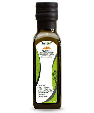 Herbbio Egyptian black cumin oil cold -pressed 100ml gently in raw food quality 100% natural clean black seed oil freshness arrangement: daily mill fresh from herbbio.100 ml