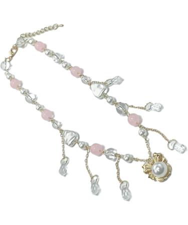 Shop Oralgo's Stylish Pearl Necklace with Art Beads & Adjustable Loop Pendant - Perfect Collarbone Chain for Every Occasion - Buy Online on SooperMarket.com