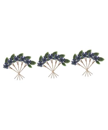 ABOOFAN 15 Pcs Artificial Berry Cuttings Christmas Faux Apples Fake Berries Green Garland Artificial Pine Picks Decor Xmas Tree Picks Blue Flowers Cherry Bean Sticks Iron Dark Bluex3pcs 18X7.5X3CMx3pcs