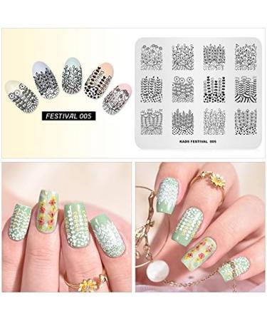 Alexnailart Nail Art Stamping Plate Branches Flower Template Image Plate Nail Art Tools (FE005) - Buy Online on SooperMarket.com