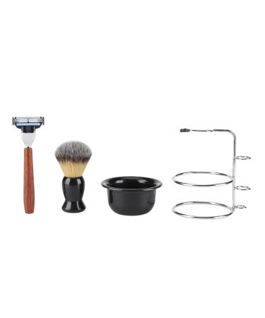 Akozone manual shaving set 4-piece razor set for razor stainless steel stand bowl for men holder brush bowl brush and men's soft touch safety bathroom