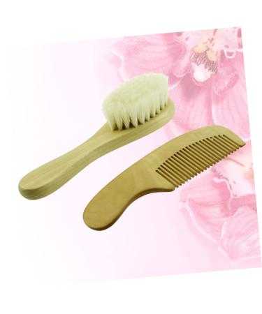 Beavorty 2pcs Baby Hair Brush and Comb Set - Gentle Hair Cleaning for Toddlers | Wooden Shower Brush for Babies - Buy Online on SooperMarket.com