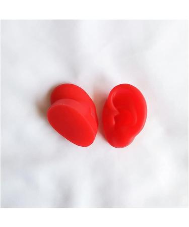 Flexible Silicone Ear Sample - Artificial Simulation Ear Red Ear Silicone Ear Model for Acupuncture Studs Earrings Earphones Helmet Display - Buy Online on SooperMarket.com