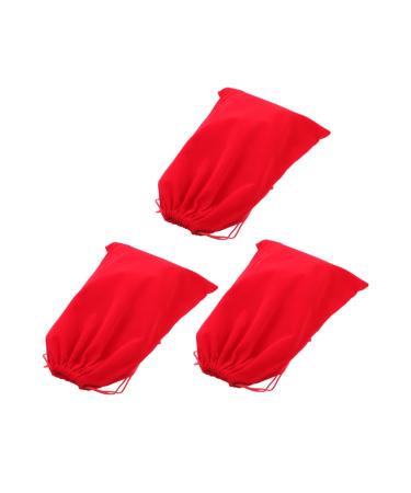 Baluue 3pcs Bag Organizer for Traveling Hair Dryer Flannel Hair Dryer Finishing Bags Red