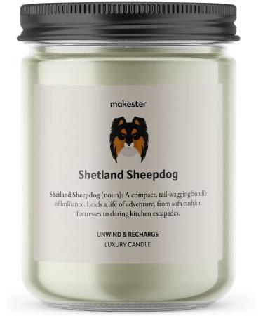 Shetland Sheepdog Candle - 220g Soy Wax with Vanilla Jasmine & Almond - Dog Gift by Makester - Buy Online on SooperMarket.com
