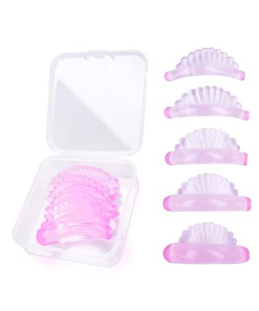 Kasmole Eyelash Lifting Kit Seashell Design Eyelash Perming Curler Shield Pads Lash Lift Tool Lash Lifting Pads Lashes Makeup Tools Silicone Eyelash Perming Curler Reusable Self-Adhesive for