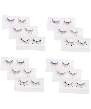 minkissy 12 Pairs Sequin False Eyelashes Pride Outfit Natural False Lashes Cosplay Colored Eyelashes Color Lashes Fake Lashes Natural Pride Makeup Imitation Miss Flash Flower Stickers - Buy Online on SooperMarket.com
