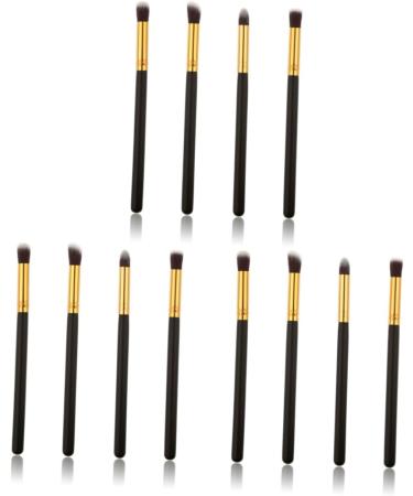 Baluue 12 Pcs Eye Make-up Brush Kit Concealer Brushes Cream Eyeshadow Glitter Eyeshadow Foundation Makeup mediumx3pcs Black+goldx3pcs - Buy Online on SooperMarket.com