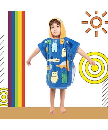100% Cotton Hooded Bath Towel Poncho for Kids | Soft Warm Beach & Bath Towel with Big Monster Motif - Buy Online on SooperMarket.com