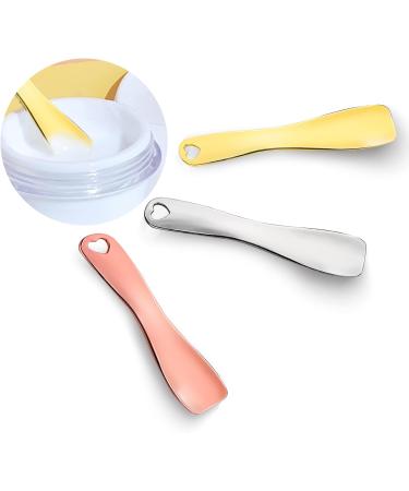 WLLHYF 3 PCS Metal Cosmetic Spatula Stick Set for Skincare - Beauty Spa Spoon for Facial Cream Mask Mixing - Buy Online on SooperMarket.com