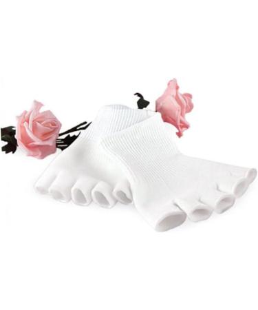 HAPINARY 1 Pair Gel Dry Cracked Heels Socks Cracked Foot Socks Open Toe Socks Thumb Bunion Corrector Five Finger Socks Silicone Socks Moisturising Foot Spa Socks White Moisturizing - Buy Online on SooperMarket.com