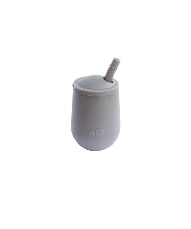 ez pz Mini Cup + Straw Training System - 100% Silicone Training Cup for Infants + Toddlers - Designed by a Pediatric Feeding Specialist - 9 Months+ (Gray)