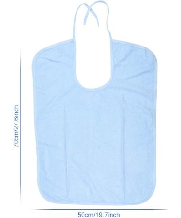Adult Bib Elderly Waterproof Bib Adult Mealtime Saliva Towel Dining Apron Clothes Protector for Bedridden Inconvenient People(Light Blue M) - Buy Online on SooperMarket.com