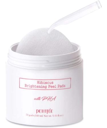Petitfee Hibiscus Brightening Peel Pads - 70 Count, 5.41 fl. oz (160 ml) for Radiant Skin - Buy Online on SooperMarket.com
