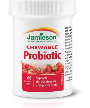 Jamieson Chewable Probiotic 2 Billion Active Cells - Natural Strawberry Flavour & Chewable Vitamin D3 1 000 IU - Natural Tangy Orange 100 Count (Pack of 1) - Buy Online on SooperMarket.com