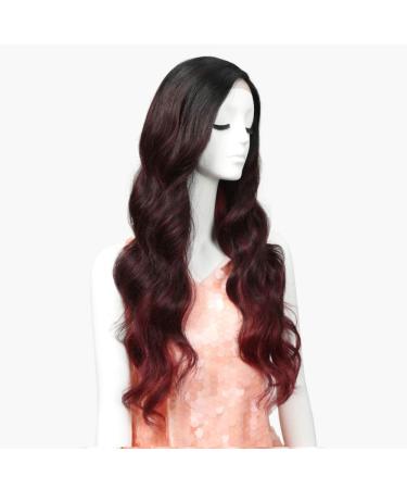 SHIYID Long Wavy Blonde Lace Front Wig - Red Synthetic Hair for African American Women | Shop Now - Buy Online on SooperMarket.com