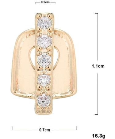 Hip Hop Teeth Gap Crystal Grills Punk Teeth Caps Cosplay Party Tooth Rapper Funny Jewelry Gift Gold - Buy Online on SooperMarket.com